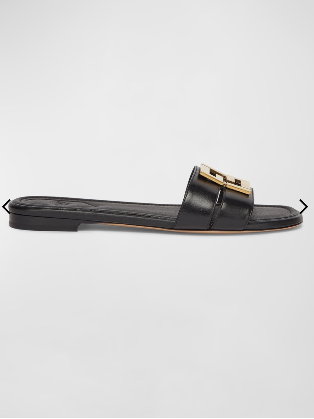 Fendi FFold Leather Flat Sandals Black size 36 / 6 - Picture 4 of 9